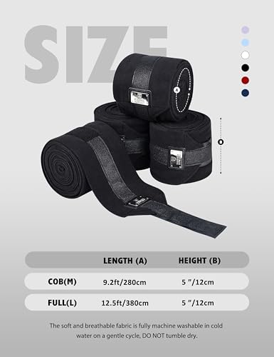 4 Pack Horse Polo Wraps (M / Black)