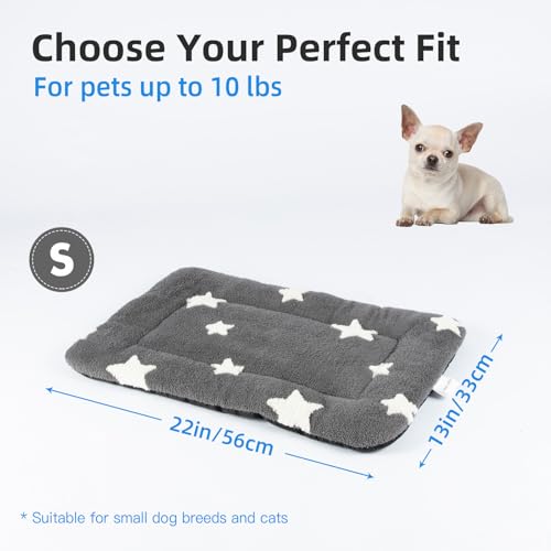 Cat Beds for Indoor Cats Washable Cat Mat Bed Flat Dog Crate Pad (22''L x 13''W x 1.5''Th / Grey)