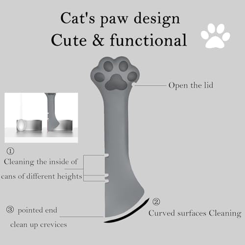 Pet Food Can Spoon & 3 Pcs Can Covers (Regular / Grey)