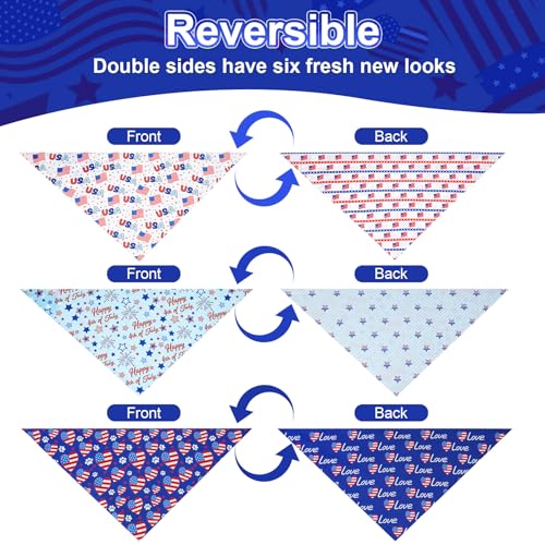 4th of July Dog Bandanas Large 3PCS (Independence-26 / Large)
