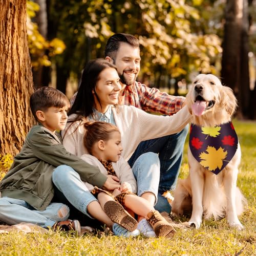 100 Pcs Fall Dog Bandanas Bulk Maple Leaf Print Autumn Pet Bandana (Maple / 25.6 x 17.7 x 17.7")