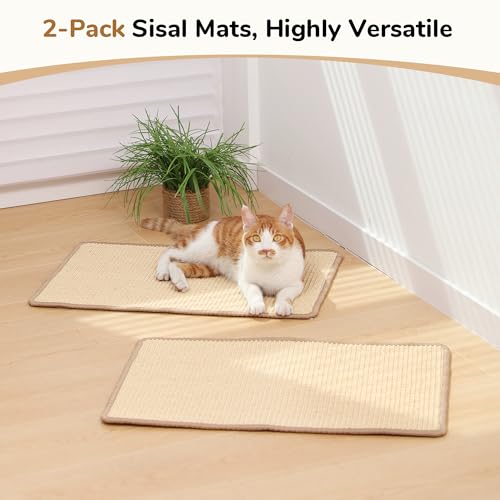 2 Packs Cat Scratching Mat (Beige-2 Packs-23.6 x 15.7 Inch)