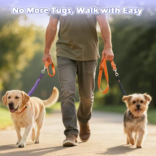 Bungee Dog Leash Extender (Black/Purple)
