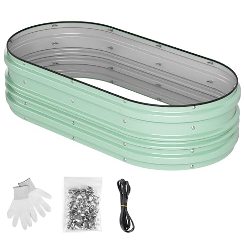 4x2x1ft Galvanized Raised Garden Bed Set (Light Green / 4x2x1ft)