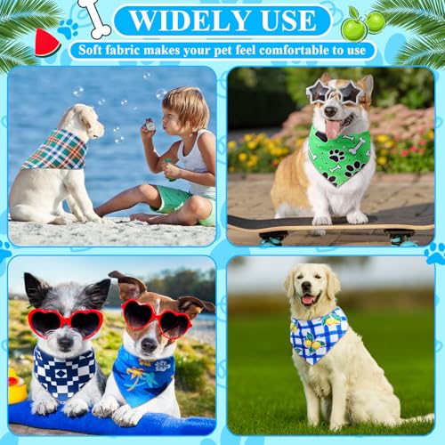 72 Pcs Boy Dog Bandanas Bulk Summer Triangle Scarf Colorful Cat Bibs Puppy Scarf Paw Pet Bandanas for Puppy Cat Birthday Party Costume (Boy Dog)