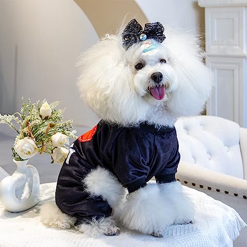 Dog Halloween Pajamas Puppy Onesies Small Dogs Soft Pjs Coat Cat Apparel Comfy Pet Christmas Clothes Outfit Doggie Bodysuit (Large / I love MOM)