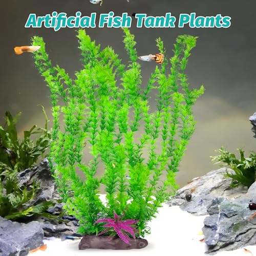 Aquarium Plastic Plants Aquarium Decor Artificial Fish Tank Plants (A / 20.4 in)