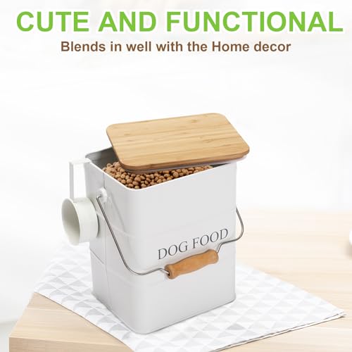 Dog Food storage container Dog Treats Jar (Dog-White)