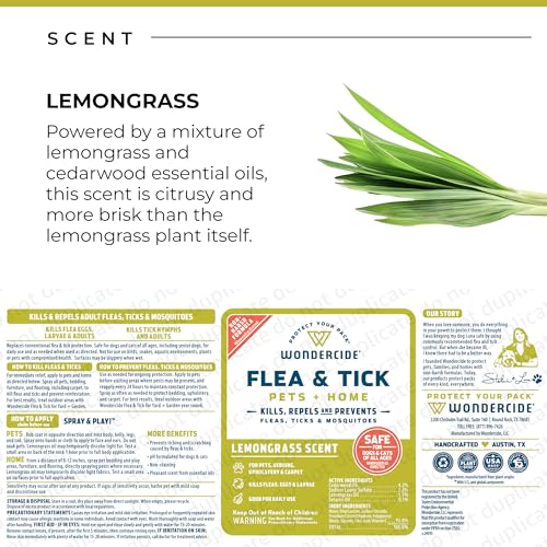 Flea Tick & Mosquito Spray for Pets & Home (32 Fl Oz / Lemongrass)