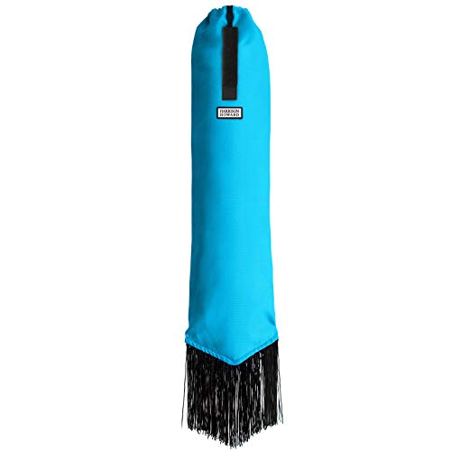Smooth Lightweight Adjustable Fastener Nylon Horse Tail Bag with Fringe (Azure Blue)