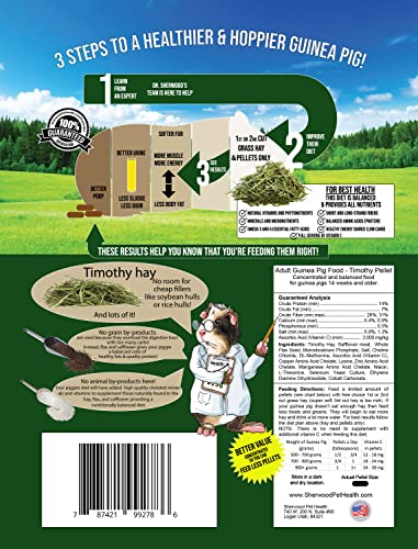 Adult Guinea Pig Food Measured Timothy Pellet (10 Pound (Pack of 1))