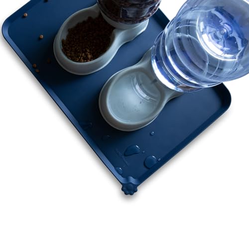 Large Silicone Pet Food Mat (24"L x 16"W / Indigo Ink)