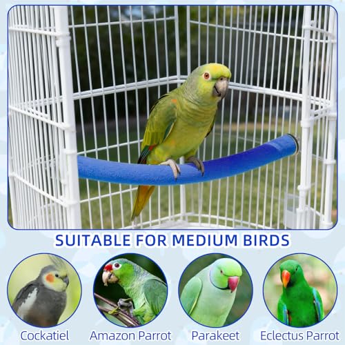 90 Degree Parrot Perch for Cage Corner (Large / Blue-corner-90)