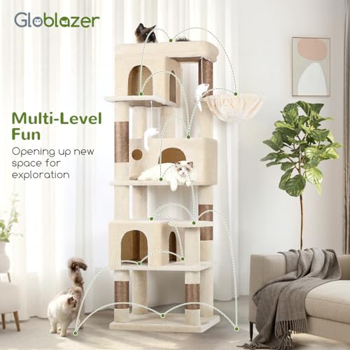 F66 Corner Cat Tree (Beige / 66 inch)