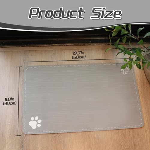 Cat & Dog Feeding Mat for Bowl (grey foot / 12"L x 19"W)