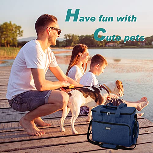 Dog Travel Bag (Dark Blue / Large)