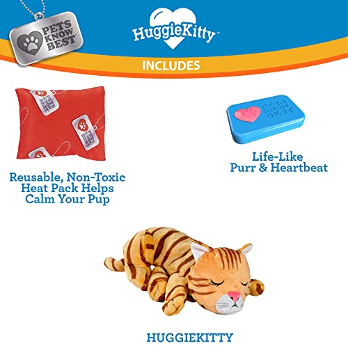 HuggieKitty Comfort Purring Companion with Heartbeat Sleep Aide for Cats & Kittens (Orange)