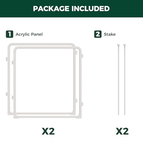 2 Add on Acrylic Panels for AuraSpace Pro Dog Playpen (White / 24"H)