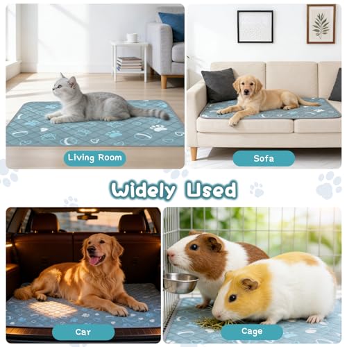 3 Packs Washable Guinea Pig Cage Liners with with Paw Print (47 x 24in / 3 Packs)