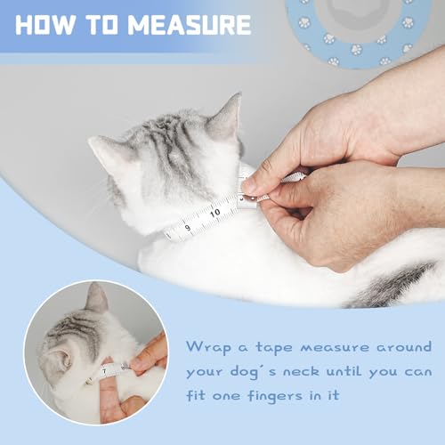 Cat Cone Collar Soft Elizabethan Collar for Surgery Recovery (Blue / M (Neck 7"-9"))