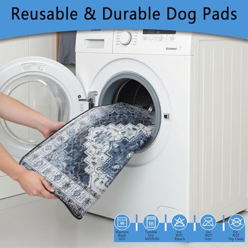 Washable Pee Pads for Dogs 2 Pack (24"x36"(2 Pack) / E Blue)