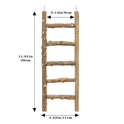 Natural Pepper Wood Parrot Ladder (11.8 × 3.1 Inch)