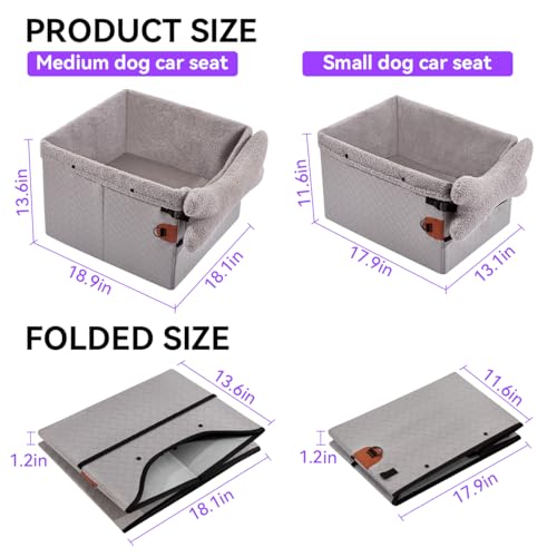 Dog Car Seats for Small Medium Dogs (Grey / Medium Dog)