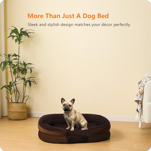 Orthopedic Waterproof Medium Dog Bed Sofa (Brown / Medium(28 x 21 x 5.5 inch))