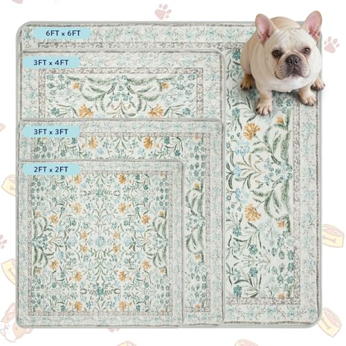 Washable Reusable Pee Pads for Dogs (Blue-02 / 3FT x 4FT (Pack of 2))