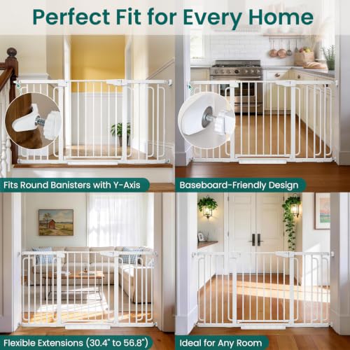 30.4 56.8" Extra Wide Baby Gate (White / 30.4"-56.8" W x 30.5" H)