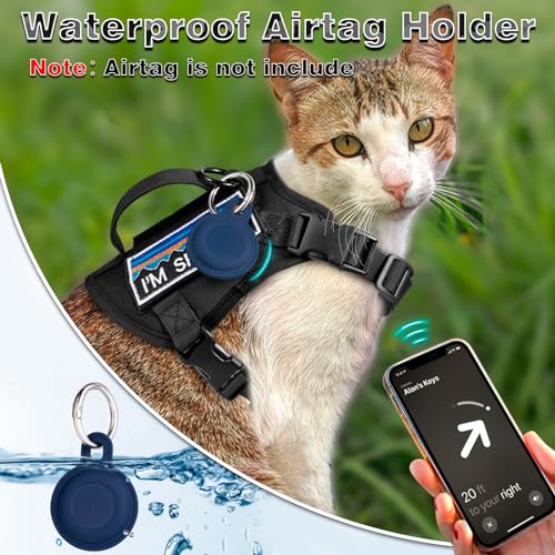 Tactical Cat Harness and Leash Set for Walking (L / black)