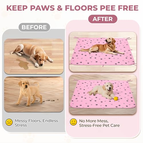 Washable Pee Pads for Dogs (Pink / 36*41 Inch (Pack of 2))