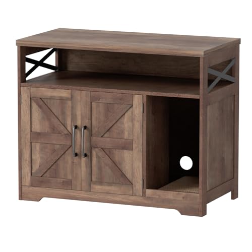 Cat Litter Box Enclosure (Retro Brown / 31"L x 17"W x 28.5"H)