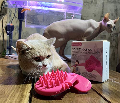 Cat Brush Shedding Grooming (Rose red)