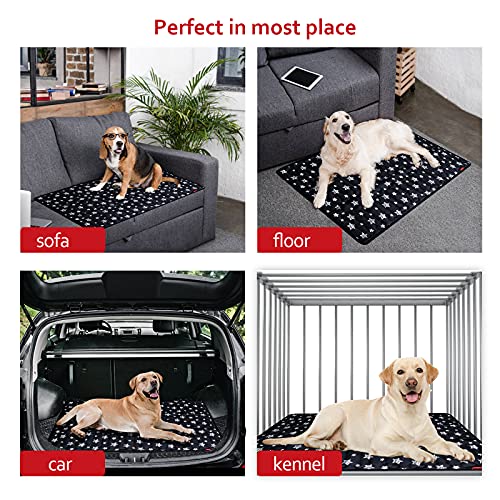 Dog Crate Pad Mat (XX-Large 48"X30" / Black)