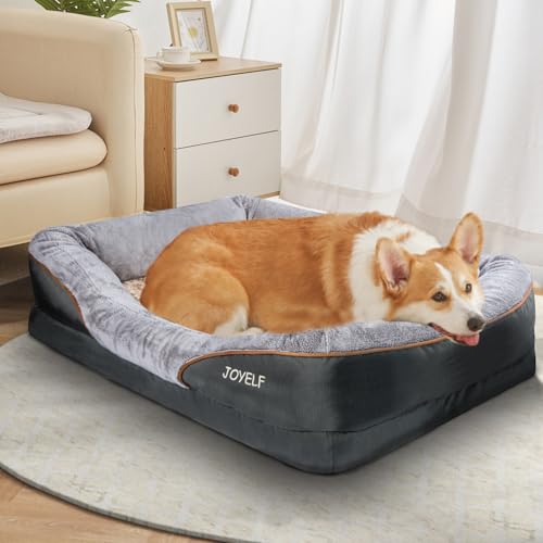 Medium Memory Foam Dog Bed Orthopedic Dog Bed & Sofa with Removable Washable Cover and Squeaker Toy as Gift (Medium-31.5"x22")