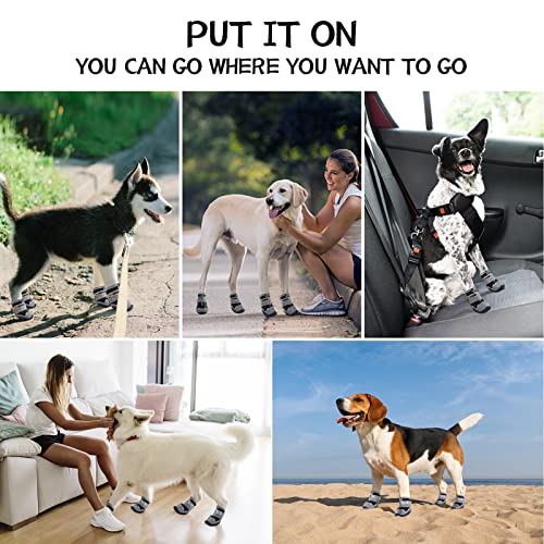 Dog Boots for Large Dogs (Light Black / Width 1.96 Inch)