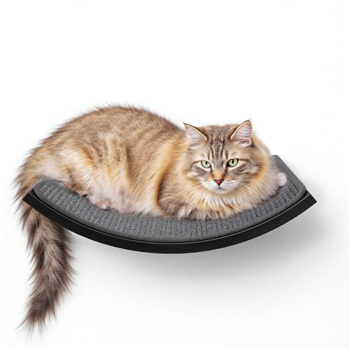 Gray Cat Wall Shelf with Grey Sisal Mat