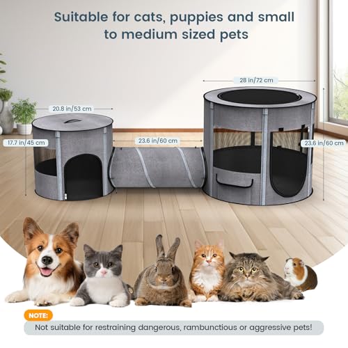 Portable Cat Playpen with Tunnel (XL-Tunnel)