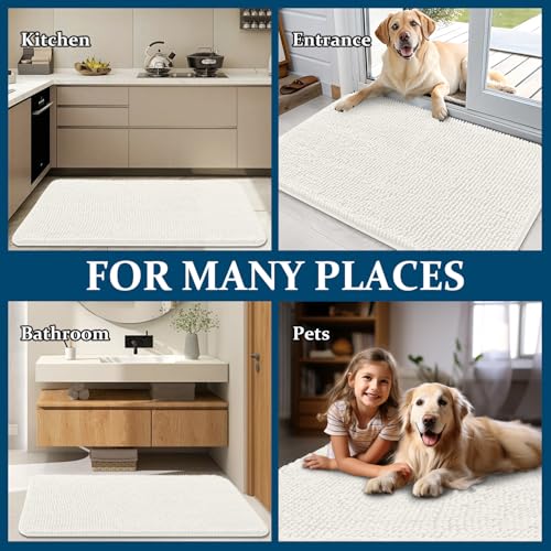 Dog Door Mat for Muddy Paws 59x35 (Ivory / 59" X 35")