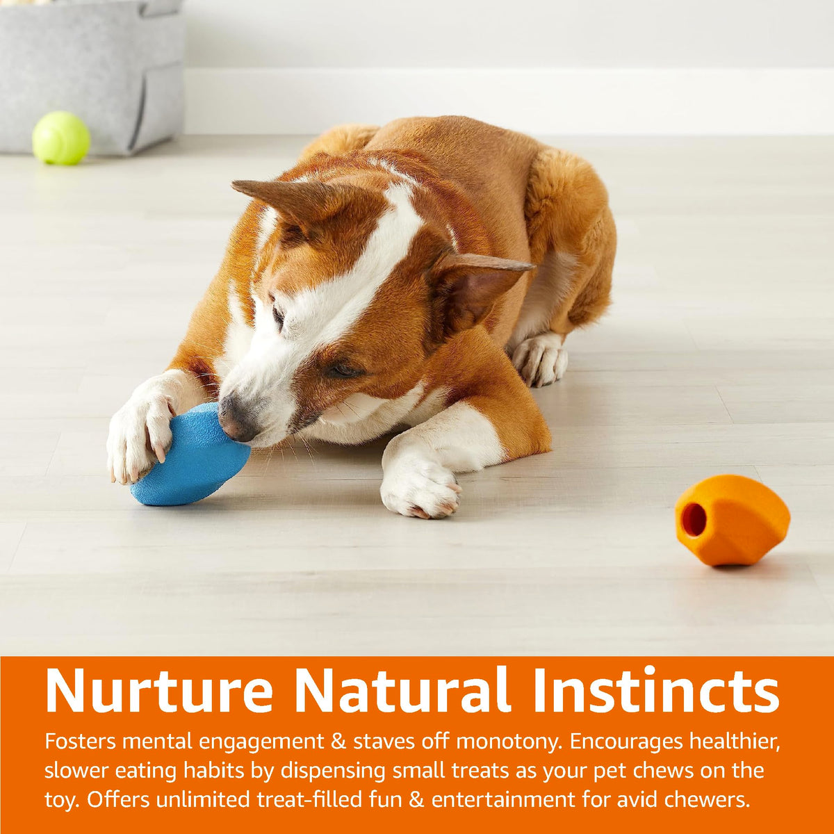 Interactive Durable Natural Rubber Dog Treat Dispensing Enrichment Chew Toy for Medium Dogs (Medium)