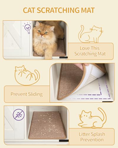 Cat Litter Box Enclosure (39.4"L x 21.7"W x 24.8"H / Rustic Brown and White)