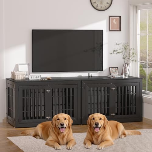 48" Heavy Duty Dog Crate Furniture for Large Dogs (48 Inch / Black)