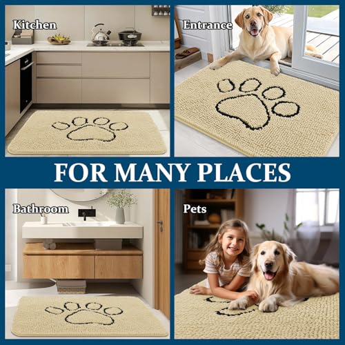 Dog Door Mat for Muddy Paws 48x30 (Sand / 48" X 30")