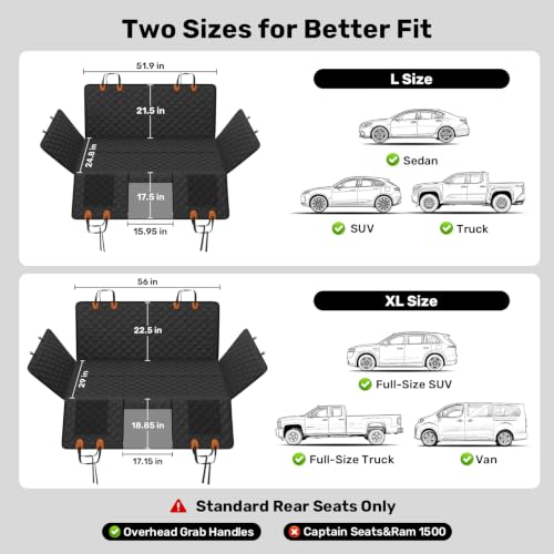 Hard Bottom Dog Seat Cover for Trucks (Black+Orange / Standard - Cars, SUVs & Medium Trucks)