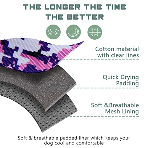 Tactical Dog Harness for Large Dogs No Pull (Purple Camo / L(Neck:19-25", Chest:21-35"))