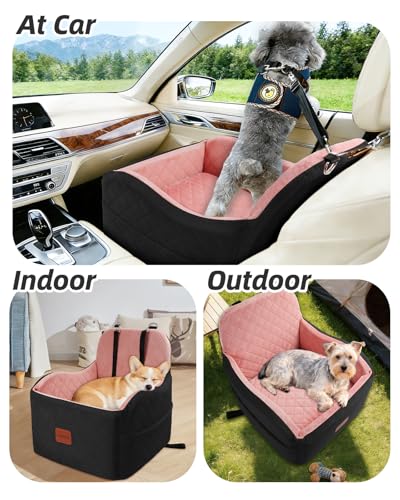 Dog Booster Car Seat for Small (Black/Pink / Medium)