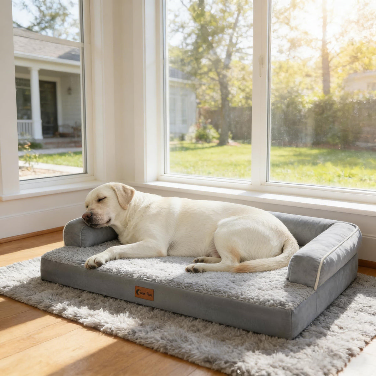 Waterproof Orthopedic Dog Bed for Extra Large Dogs (Grey / 53.0"L x 42.0"W x 8.0"Th)