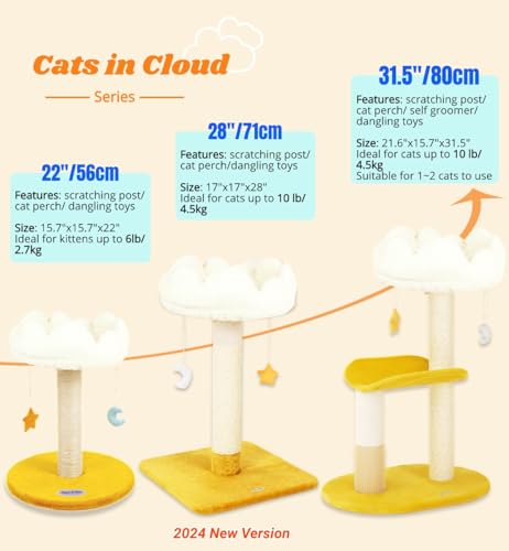 Cloud Cat Tree (31.5" with Scratching Posts)