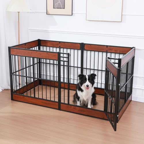 Furniture Style Dog Playpen (MAHOGANY / 6 Panels (27.5" High))